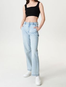 Sinsay - Crop top a coste - nero