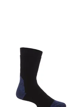 Pair Black Calf Length Steel Safety Socks Men's 7-11 Mens - - Black - Size: 7-11 Mens - Workforce - FashionsVida