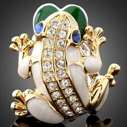 Lovely Fox Design Ladies Finger Rings Elegant Crystal Gold Color Vintage Rings for Women
