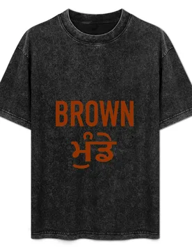 Brown munde punjabi art T-Shirt Breathable Sportswear T-Shirt for Men - Aliexpress - FashionsVida