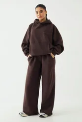 Womens Sport Training Club Straight Leg Jogger - Brown Cotton - Size X-Small