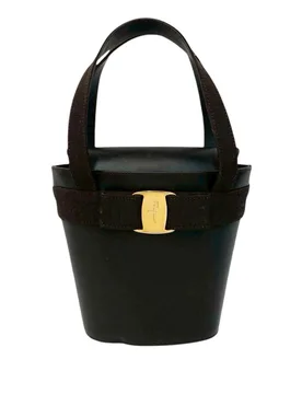 Leather Vara Bow Top Handle Bucket Bag - Ferragamo - FashionsVida