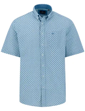 Chemise à Manches Courtes Summer Poplin Print Minty Green L