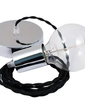 Cables Suspension Luminaire Tm04 1 M Black / Chrome Plated One Size - Creative - FashionsVida