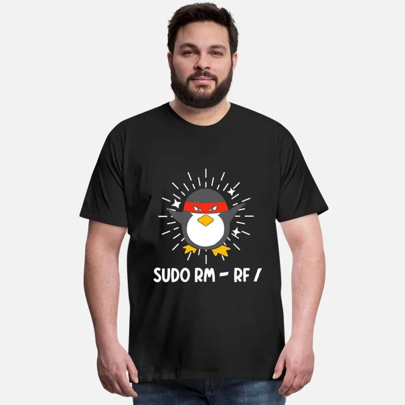 Tux Linux Pinguin Sudo Rm Rf Computerfreak Hacker Funny Gift t shirt for Software Engineer Graphic clothes All size Tops - Aliexpress - FashionsVida