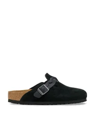 Boston Suede Braided Strap Clogs Black female