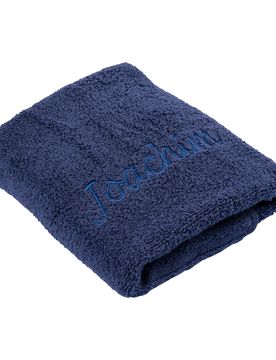 Duschtuch personalisiert mit Namen, 70x140 cm, 100% Baumwolle blau