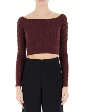VICOLO Maglia cropped BORDEAUX UNI