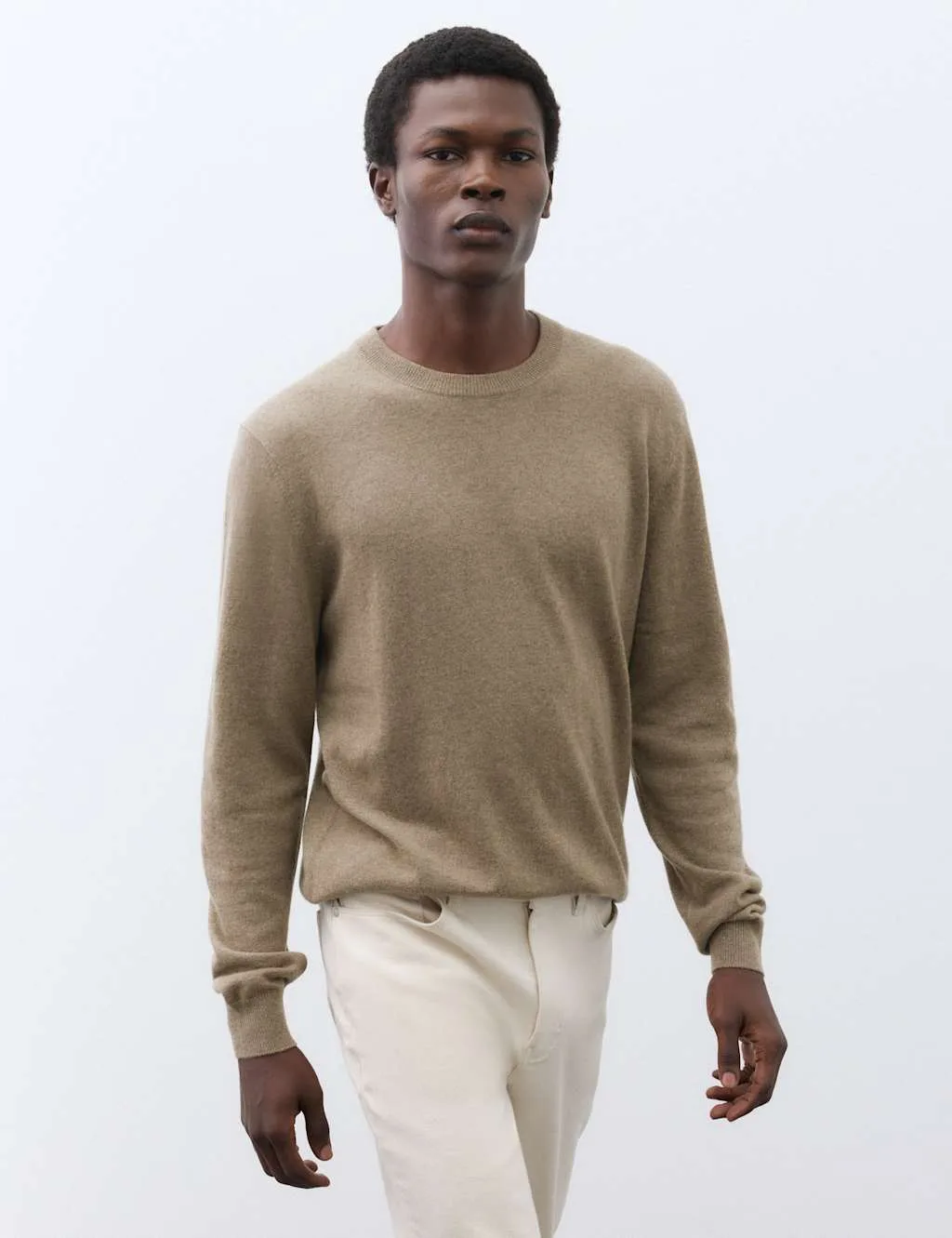 Pure Cashmere Crew Neck Jumper Sable male - Autograph - FashionsVida