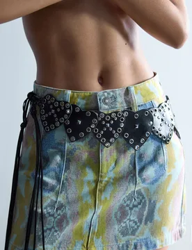 Ceinture cloutée cœurs BLACK U female - Desigual - FashionsVida