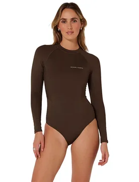 Shorty à Manches Longues Avec Fermeture éclair Au Dos Oceana Back Zip Surf Cocoa 6 - Ocean & Earth - FashionsVida