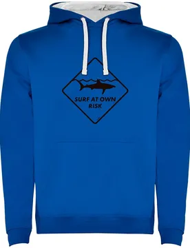 Sweat à Capuche Surf At Own Risk Two-colour Royal Blue / White L