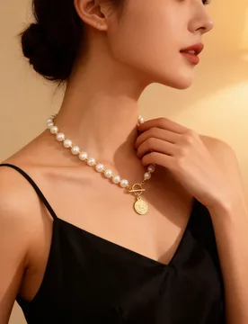 HENGSHENG 7-8mm 100% Baroque Freshwater Pearl Necklaces for Women 40cm Length OT Buckle Pearl Necklace Jewelry Gift - Aliexpress - FashionsVida