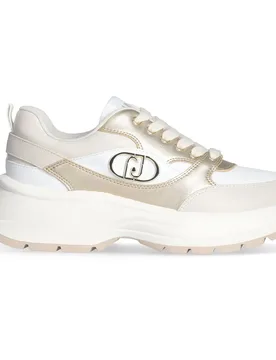 Baskets Eva 06 Calf Leather/Metalli Milk/Light Gold EU 36 - Liu·jo - FashionsVida