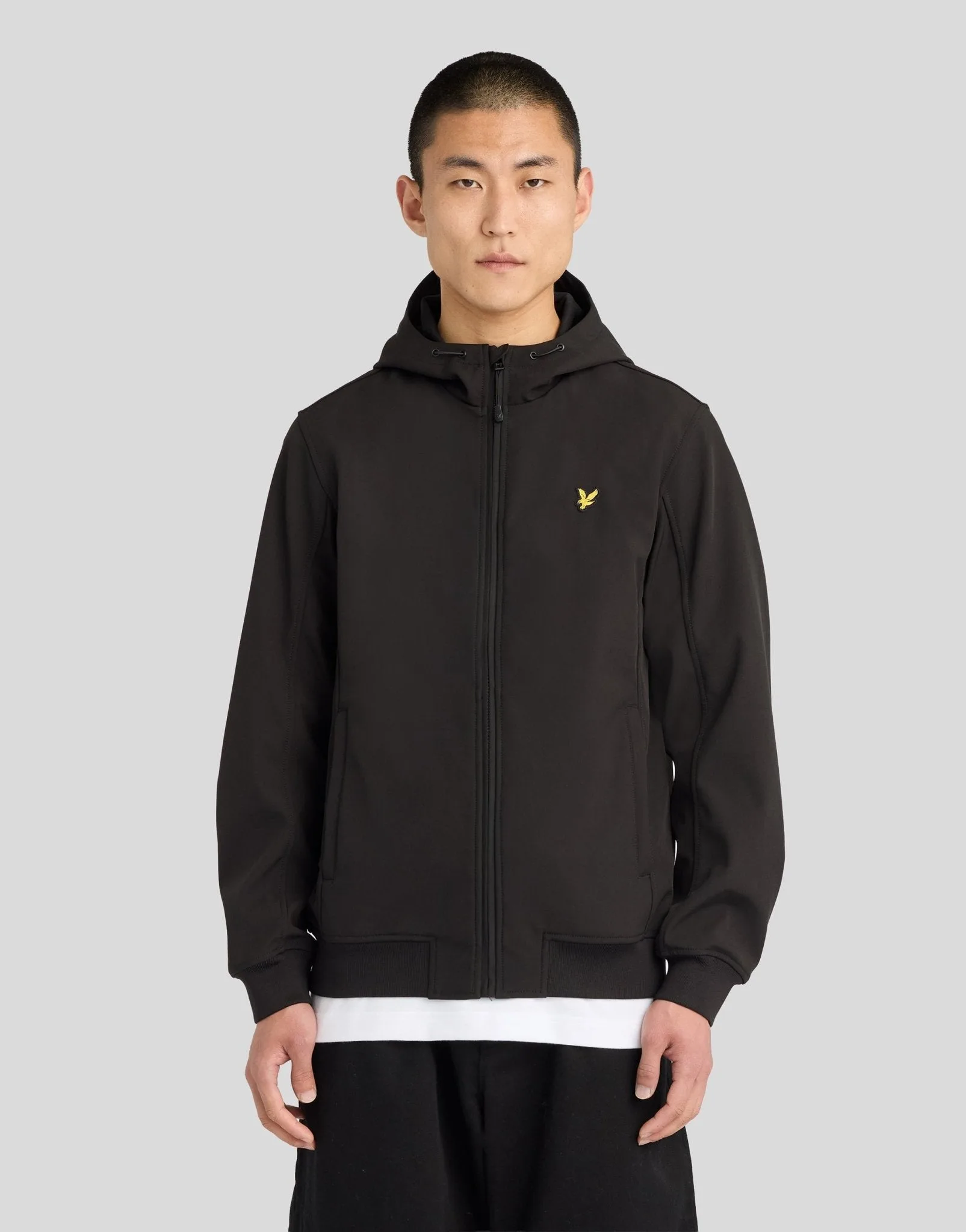 Men's Sports Mesh-Back Softshell Jacket Jet Black - Lyle & Scott - FashionsVida
