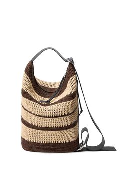 Borsa a secchiello in rafia Loop