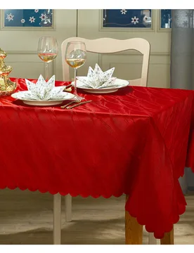 Tischdecke "Rosen-Jacquard" rot, 130 x 160 cm - 3Pagen - FashionsVida