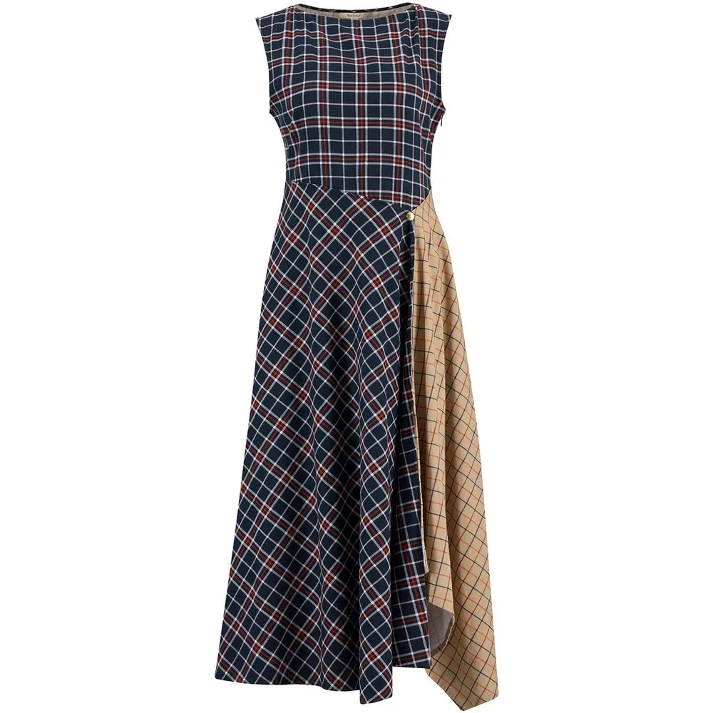 Vestido midi sin mangas y cuello redondo - Barbour - FashionsVida