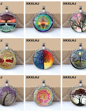 XKXLHJ 2018 New Life Tree Art Photo Tibet Bullion Glass Pendant Chain Necklace Jewelry - Aliexpress - FashionsVida