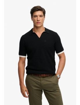 Para hombre. M1110459A Polo Johnny Collar Knitted (M), Casual, Algodón, Manga corta