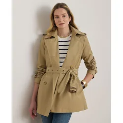 Gabardina de mujer cruzada de mezcla de algodón