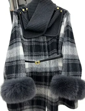 Korean-style Atmosphere Checkered Cape Woolen Coat for Women in Autumn Winter Elegant Stylish Fashionable Versatile Woolen Coats - Aliexpress - FashionsVida