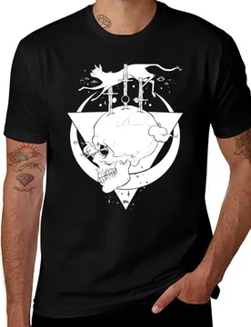 Skull And Cat With Moon Phases T-Shirt Halloween Theme T-Shirt - Aliexpress - FashionsVida