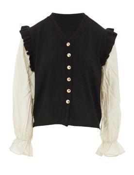 NAEMI Cárdigan ecru / negro