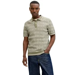 Polo A Maniche Corte Bluzack Structure Knit Smokey Olive XS