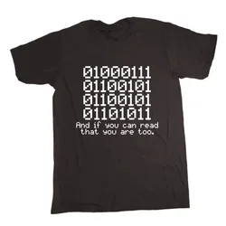 Binary If You Can Read That Programmer Coder T-Shirt 100% Cotton O-Neck Short Sleeve Summer Casual Mens T-shirt Size S-3XL