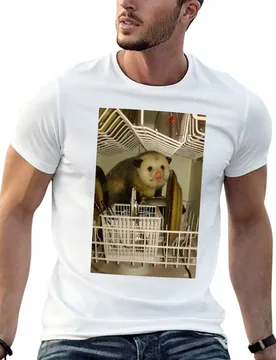 Dishwasher Possum Meme T-Shirt man tshirt t shirts for man graphic funny t shirts for man pack white T-shirt - Aliexpress - FashionsVida
