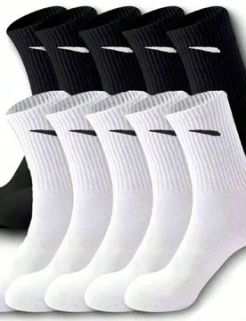 Set de 60/50/30/24/20/10/8/5/4/2 pares de calcetines deportivos unisex que absorben la humedad, antibacterianos, de caña alta, con diseño de rayas, - Shein - FashionsVida