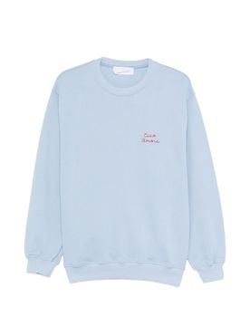 Embroidered Tailoring Round Neck Long Sleeve Sweater
