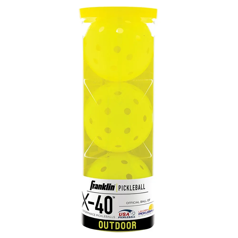 Outdoor X-40 Pickleball Balls Optic Yellow 12 Balls - Franklin - FashionsVida