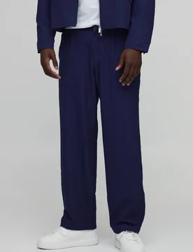 Herren Nadelstreifen Entspannt Geschnittene Maßgeschneiderte Koordinaten-Hose Navy Größe 30 - boohooMAN - FashionsVida