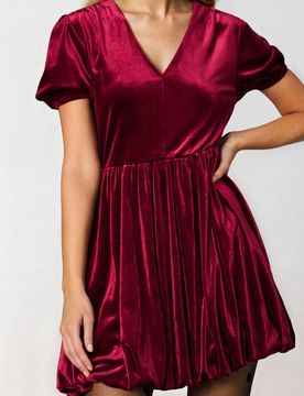Vestito a palloncino - bordeaux