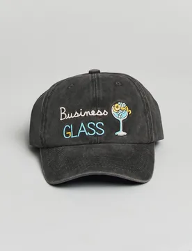 Berretto in denim nero con frontino e ricamo Business Glass - MC2 SAINT BARTH - FashionsVida