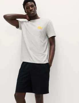 Pure Cotton Lemon Graphic Pyjama Set Ecru Mix male - M&S - FashionsVida