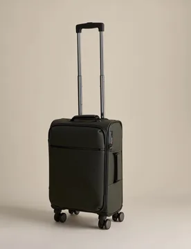 M&S Rubberized Cabin Suitcase Green - M&S - FashionsVida