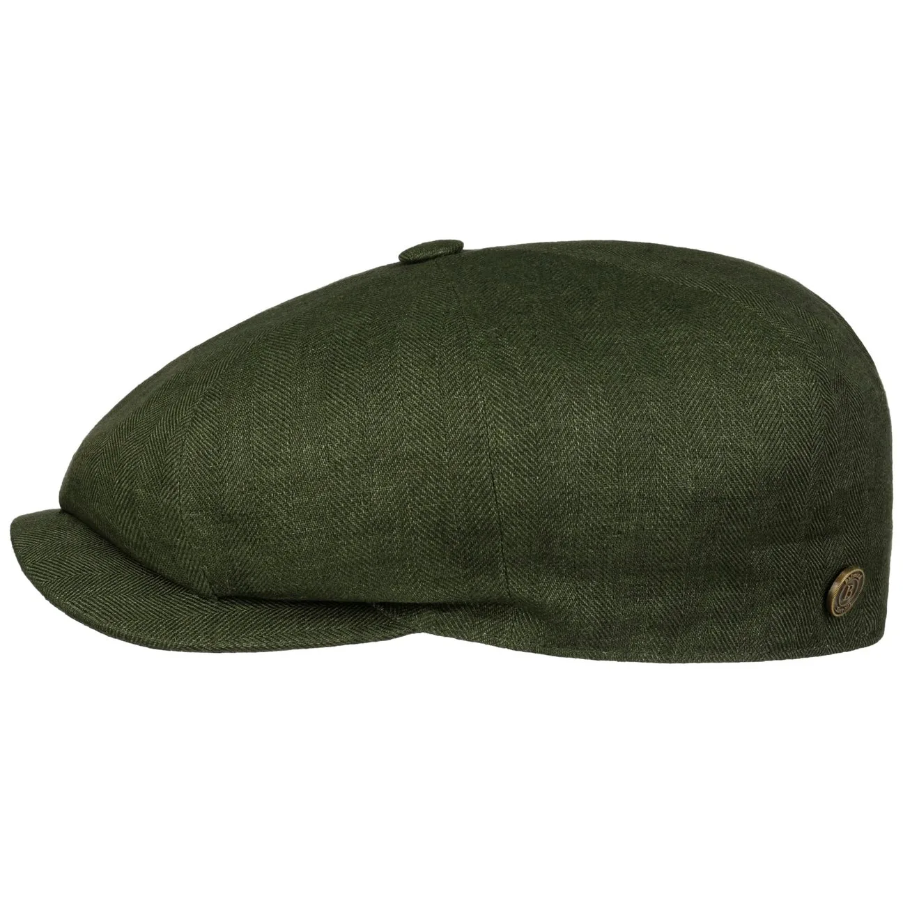 Verisco 8 Panel Linen Flat Cap by - olive - Herren - Size: S (54-55 cm) - Balmoral - FashionsVida