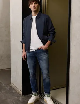 Street One Blouson mit Hemdkragen und Zipper male Blau