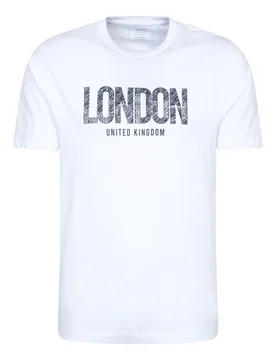 London Mens Short Sleeved T-Shirt - White - Mountain Warehouse - FashionsVida