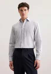 Regular Business Hemd Geblümt Blau 39