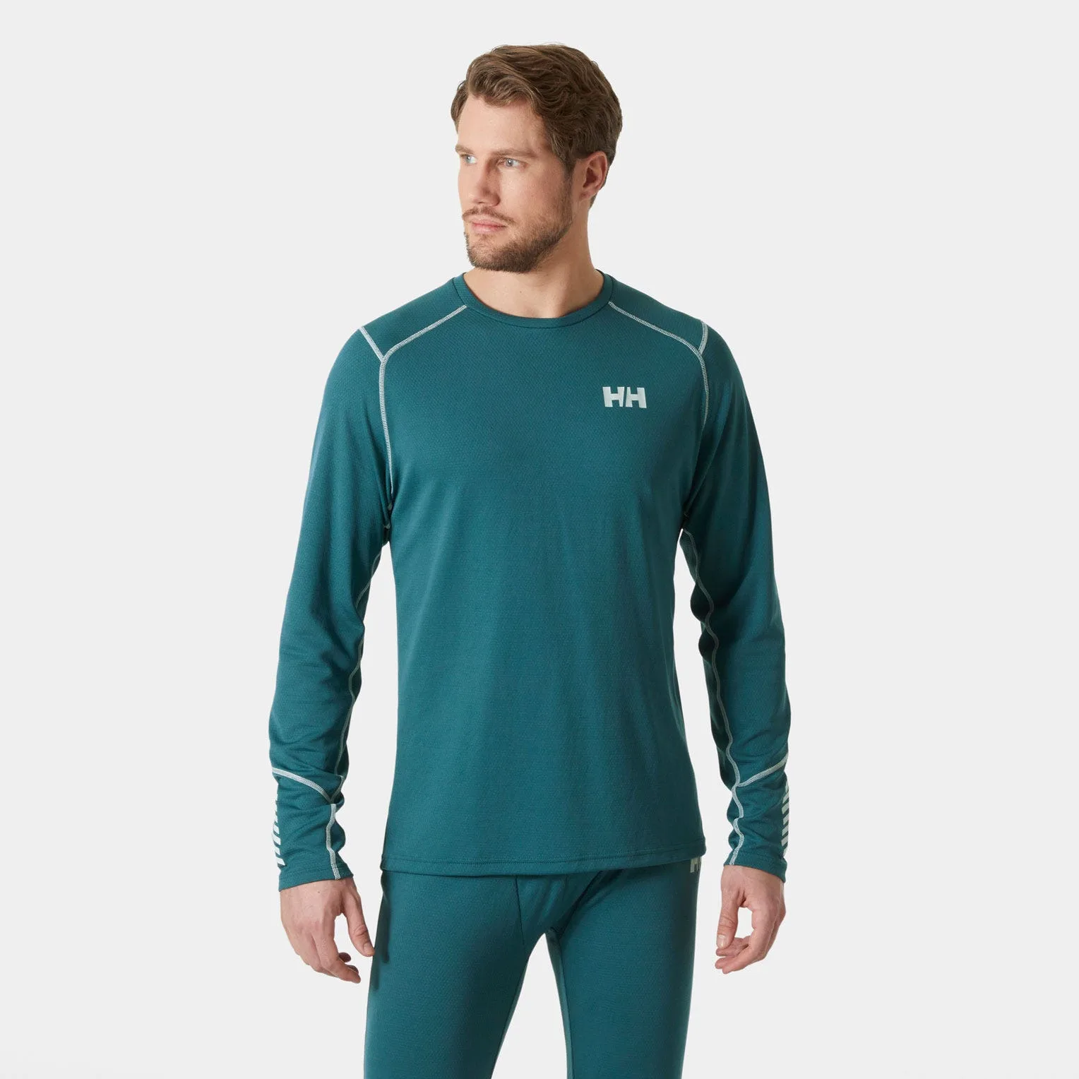Men's Lifa Active Crew Warm Base Layer Green 2XL - Dark Creek Green - Male - Helly Hansen - FashionsVida