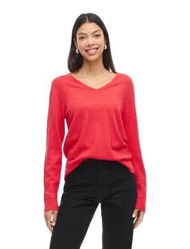 Pull à Col En V Ril Knit Hibiscus / Dark Melange XS