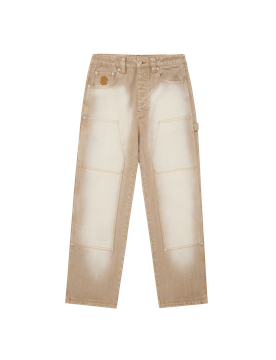 Distressed Astro Denim Carpenter Pants - Sand Wash