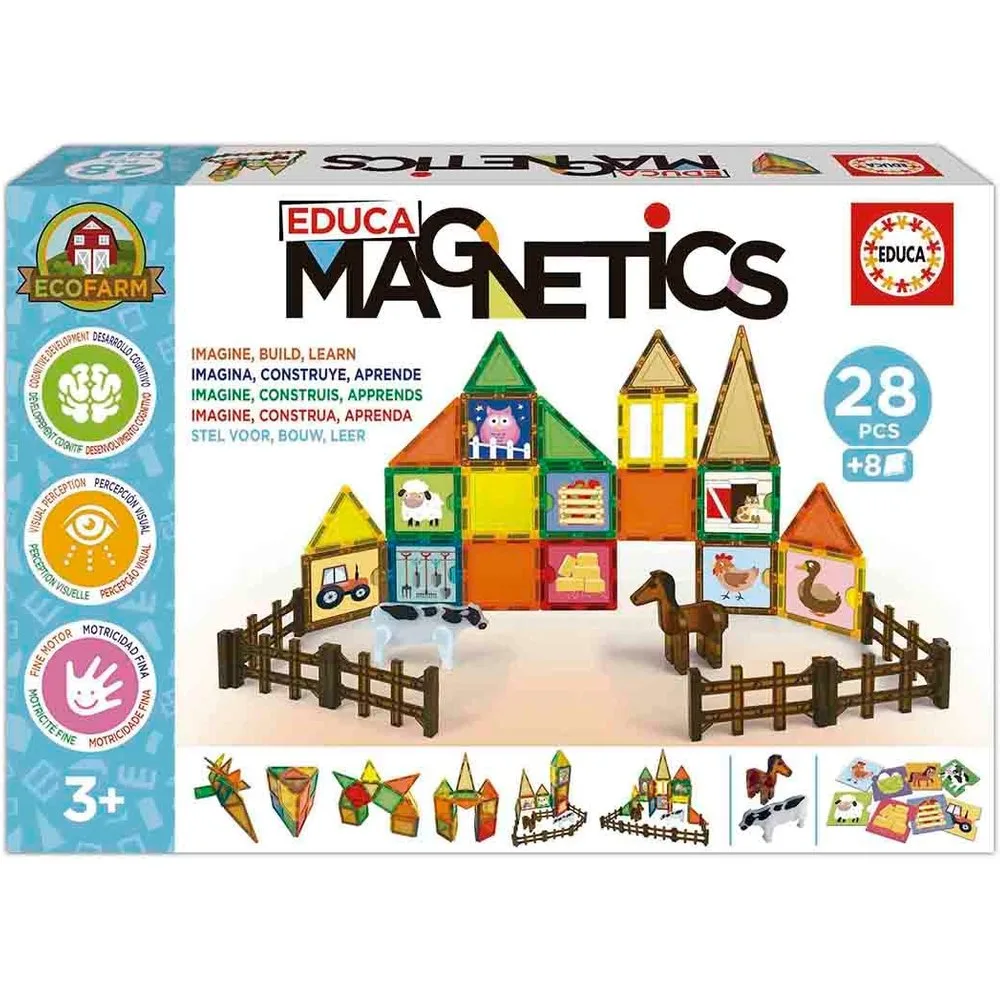 Bloques Magnéticos Ecofarm 28 piezas Educa Magnetics - Educa Borrás - FashionsVida