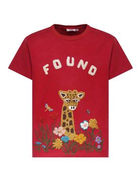 Found T-shirt ricamata in cotone