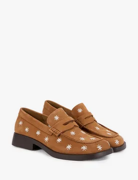 Mocassins Dana à fleurs en cuir - Camper - FashionsVida