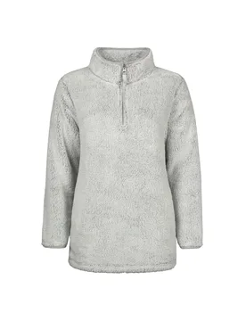 Ladies Thermal Soft Teddy Bear Fleece 1/4 Zip Top - - Size: M - Heat Holders - FashionsVida